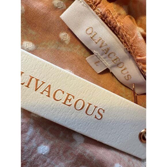 Olivaceous Textured Blouse Raw Round Neckline Orange Size Large Rayon NWT Anthro - Picture 4 of 8